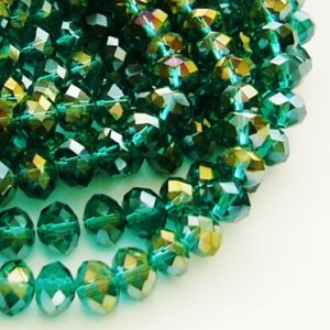 Lihvitud rondell 8x5mm sinakas-roheline, AB, 12 tk