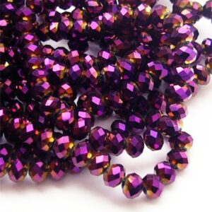 Lihvitud rondell 6x4mm punakaslilla, ava 1mm, pakis 20 tk