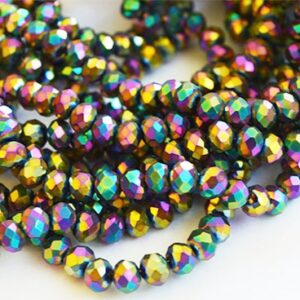 Lihvitud rondell 6x5mm värviline, ava 1mm, pakis 10 tk.
