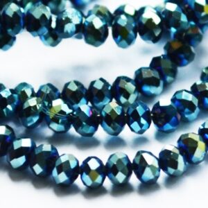 Lihvitud rondell 4x3mm sinakas-kuldne läige, pakis 20 tk