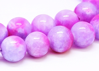 Jade 6mm pinkki/lila, kivihelmi, reikä 1mm, pakkaus 20 kpl