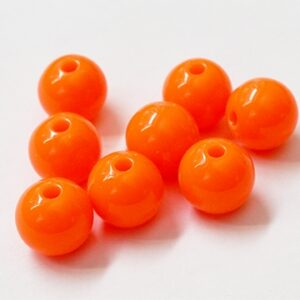 Akrüülhelmes 12mm oranž, ava 2,5mm, pakis 8 tk.