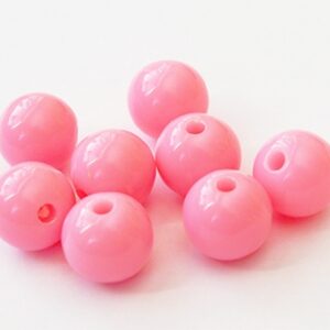 Akrüülhelmes 12mm roosa, ava 2,5mm, pakis 8 tk.