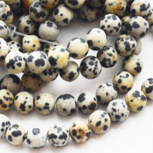 Dalmaatsia jaspis 8mm matistatud looduslik, 10 tk