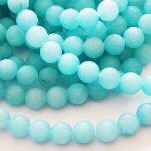 Jadeiit 10mm looduslik, matistatud, värvitud, sinine, 1 tk