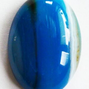 Ahhaat kamee 25x18mm looduslik kivi, värvitud sinine, pakis 1 tk