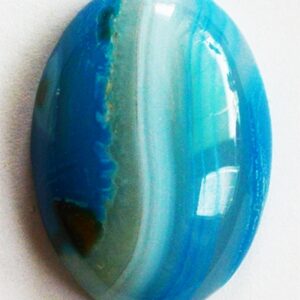 Ahhaat kamee 25x18mm looduslik kivi, värvitud sinine, pakis 1 tk