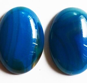 Ahhaat kamee 25x18mm looduslik kivi, värvitud tumesinine, pakis 2 tk