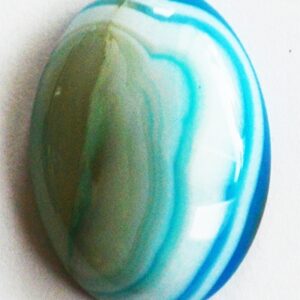 Ahhaat kamee 25x18mm looduslik kivi, värvitud helesinine, pakis 1 tk