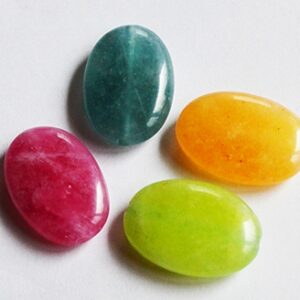 Jadeiit ovaalne 18x13mm, looduslik kivi, värvitud, ava 1mm, pakis 4 tk