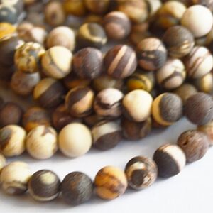 Sebra Jaspis 8mm, looduslik kivi, matistatud, ava 1mm, pakis 10 tk.