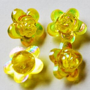 Akryylihelmi 17x8mm, valkoinen-kulta, reikä 3mm, 4 kpl