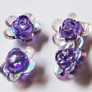Akryylihelmi 7-8mm, keltavihreä-hopea, reikä 1,2mm, 15 kpl