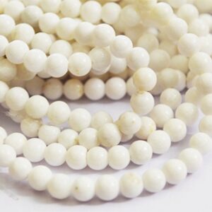 Jadeiit 4mm looduslik, värvitud valge, ava 1mm, 20 tk