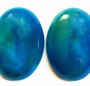 Ahhaat kamee 25x18mm looduslik kivi, värvitud sinine, pakis 2 tk