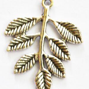 Ant.hõbedane metallripats Leht 34x24mm, pakis 2 tk