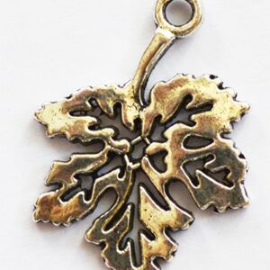 Antiikkihopea metalliriipus Lehti 28x19mm, 2 kpl pakkaus