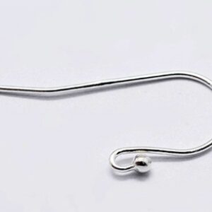 Серьги-крючки серебро  Sterling Silver 925 18x13мм, проволока 0,7мм, в упаковке 1 пара.