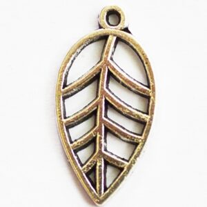 Ant.hõbedane metallripats Leht 23x12mm, pakis 2 tk