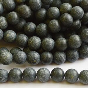 Serpentiin 8mm looduslik kivi, värvitud tume rohekashall, ava 1mm, pakis 10 tk