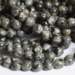 Lavrikiit 8mm looduslik kivi, tumehall, ava 1mm, pakis 10 tk