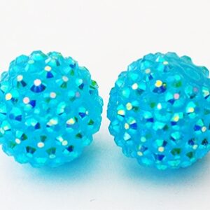 Kivikestega akrüülhelmes 20x18mm, helesinine, ava 2-2,5mm,  1 tk