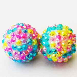 Kivikestega akrüülhelmes 20x18mm värviline, ava 2-2,5mm,  1 tk