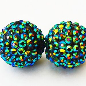 Kivikestega akrüülhelmes 20x18mm värviline, ava 2-2,5mm,  1 tk