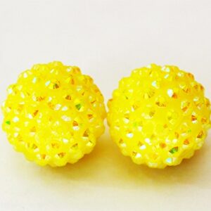 Kivikestega akrüülhelmes 20x18mm kollane, ava 2-2,5mm,  1 tk