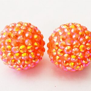 Kivikestega akrüülhelmes 20x18mm oranž, ava 2-2,5mm,  1 tk