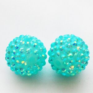 Kivikestega akrüülhelmes 20x18mm hele sinakasroheline, ava 2-2,5mm,  1 tk
