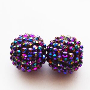 Kivikestega akrüülhelmes 20x18mm tumelilla, ava 2-2,5mm,  1 tk