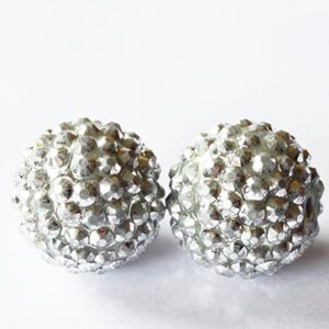 Kivikestega akrüülhelmes 20x18mm hõbedane, ava 2-2,5mm,  1 tk
