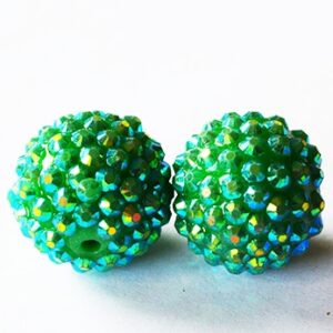 Kivikestega akrüülhelmes 20x18mm roheline, ava 2-2,5mm,  1 tk