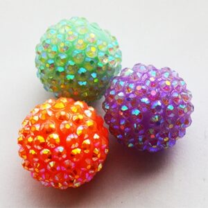 Kivikestega akrüülhelmes 20x18mm helelilla/hele rohekassinine/heleoranž, ava 2-2,5mm, pakis 3 tk