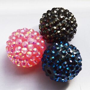Kivikestega akrüülhelmes 20x18mm roosa/tumesinine/vaskne, ava 2-2,5mm, pakis 3 tk
