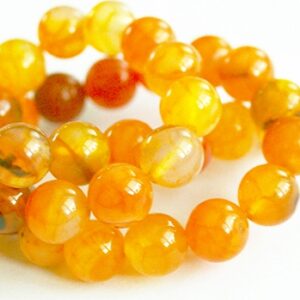 Ahhaat 8mm  looduslik kivi, värvitud oranž, ava 1mm, pakis 12 tk