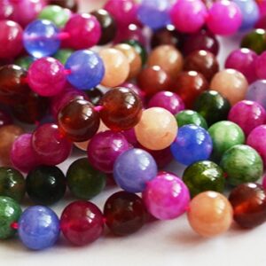 Jadeiit 8mm looduslik kivi, ava1mm, erinevat värvi helmed, pakis niidil 23 tk