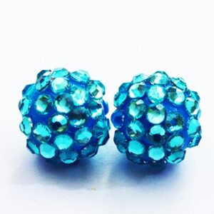 Kivikestega akrüülhelmes 14mm sinine, ava 2-2,5mm,  1 tk