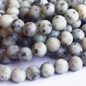 Seesam Jaspis 8mm, looduslik kivi, matistatud, sinakashall, ava 1mm, pakis 10 tk
