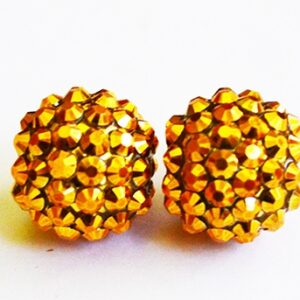 Kivikestega akrüülhelmes 16x14mm oranžikaskuldne, ava 2-2,5mm,  1 tk