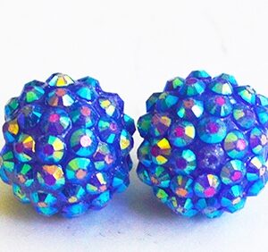 Kivikestega akrüülhelmes 16x14mm sinine, ava 2-2,5mm,  1 tk