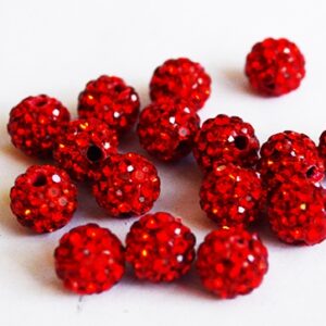 Kivikestega fimost helmes 8mm, punane, ava 1mm,  pakis 4 tk