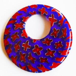 Millefiori klaasist ripats 35x4,5mm, ava 13mm, pakis 1 tk