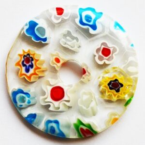 Millefiori-lasiriipus 45x5mm, reikä 10mm, 1 kpl pakkauksessa