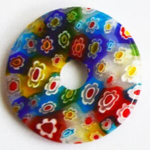 Millefiori klaasist ripats 29x4,5mm, ava 5mm, pakis 1 tk