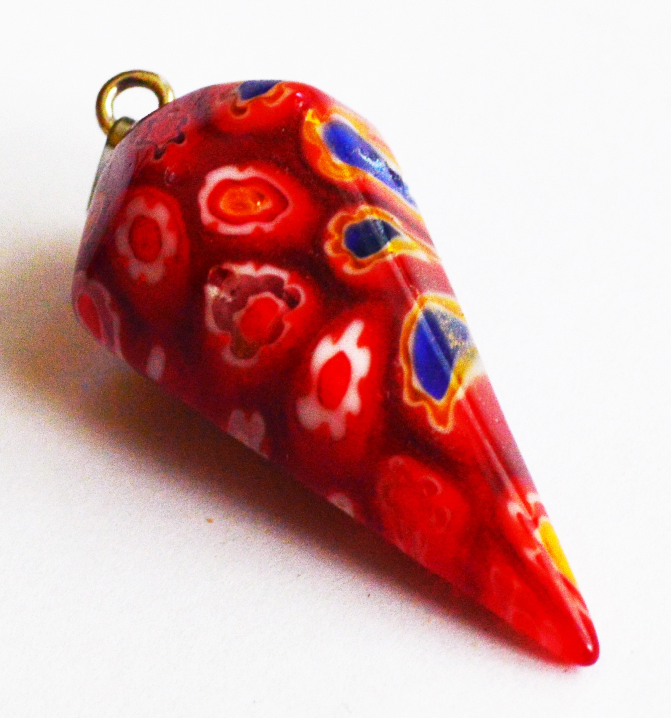 Millefiori lasiriipus/heiluri 39-40x17mm, käsintehty, 1 kpl per pakkaus