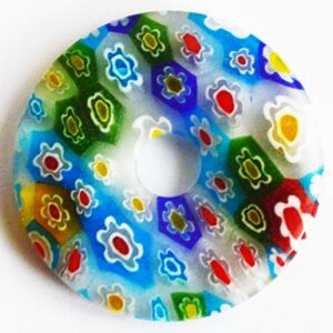 Millefiori klaasist ripats 29x4,5mm, ava 5mm, pakis 1 tk