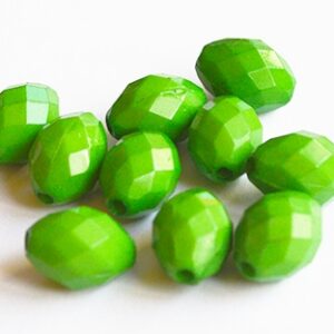 Akrüülhelmes  12x7mm, roheline, ava 2mm, pakis 11 tk