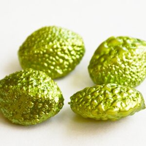 Akrüülhelmes  19x15mm, hele kollakasroheline, ava 1mm, pakis 4 tk